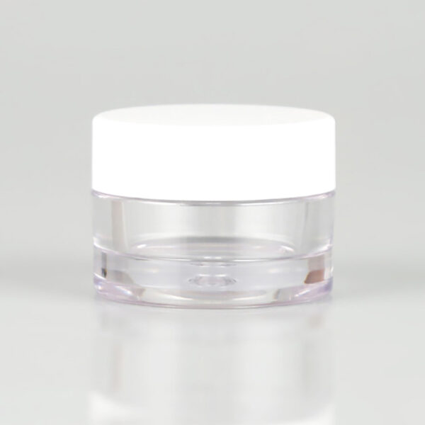 10g heavy-wall plastic jar cylinder clear white PJ005