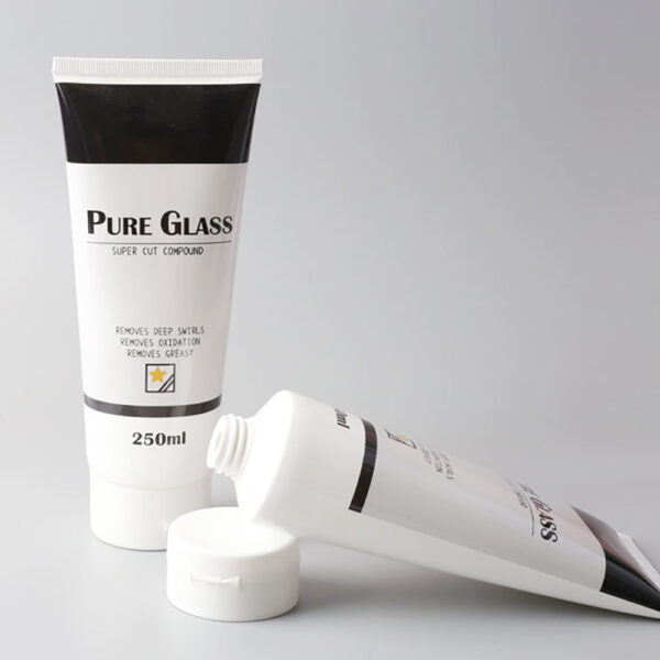 250ml plastic squeeze tube white and black ST001