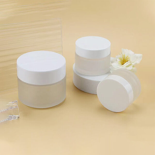 5g-100g glass cream jar cylinder frosted clear GJ001